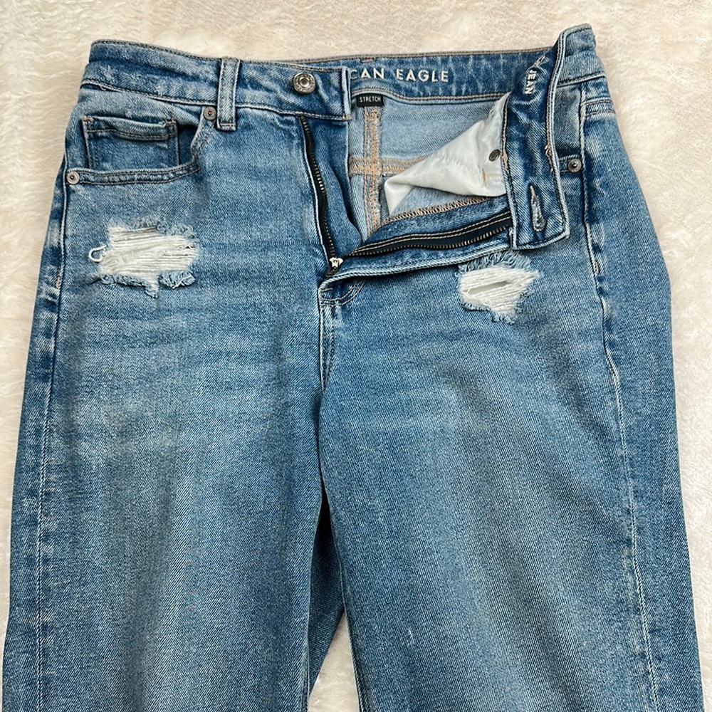 American Eagle Outfitters Blue Skinny Jeans Distressed - Picture 4 of 11